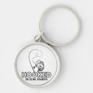 Hooked On Being A Grandpa Key Ring