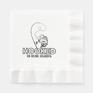 Hooked On Being A Grandpa Napkin