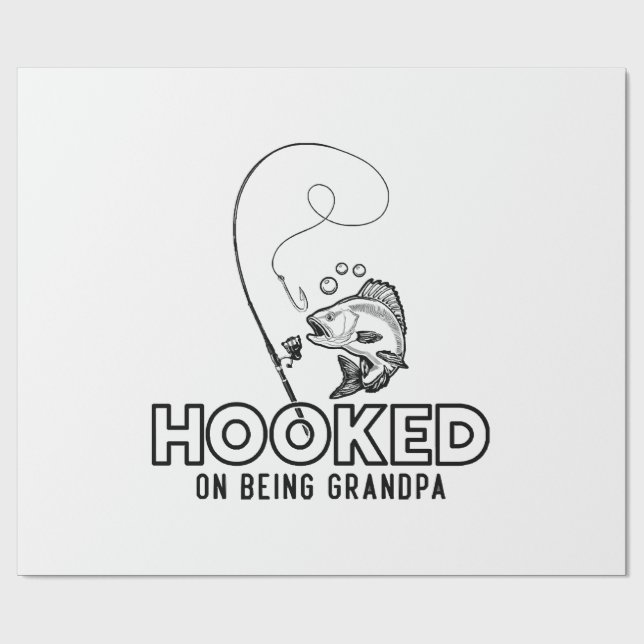 Hooked On Being A Grandpa Wrapping Paper (Flat)