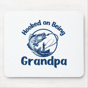 Hooked On Being Grandpa Fishing Mouse Pad