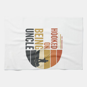 Hooked On Being Uncle Fishing Vintage Graphic_1 Tea Towel