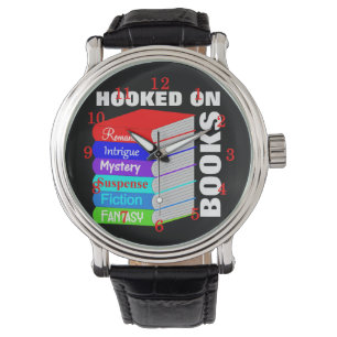 Hooked On Books Book Lovers Novelty Personalised Watch