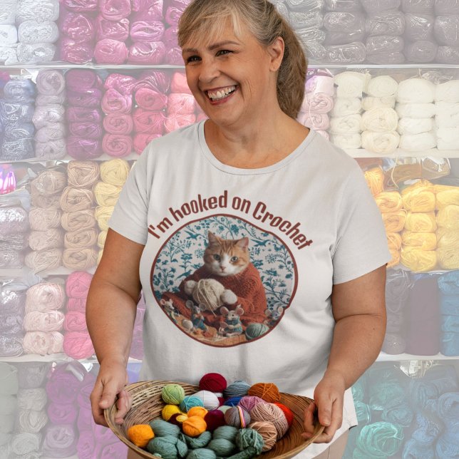Hooked on Crochet Cute knitted cats and mice T-Shirt (Creator Uploaded)