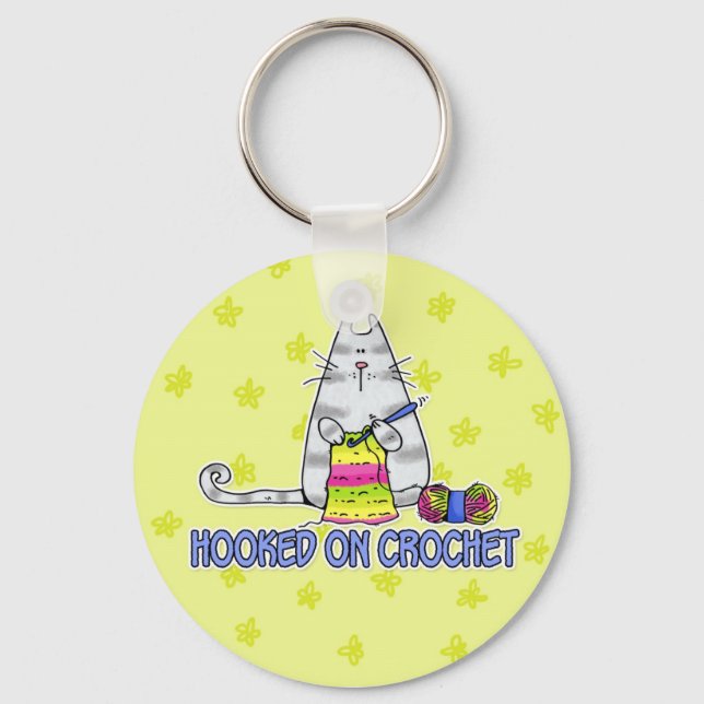 hooked on crochet key ring (Front)