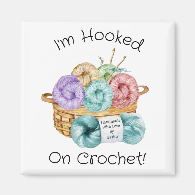 Hooked On Crochet Personalised Magnet (Front)