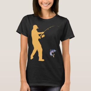 Hooked on Fishing – Angler Silhouette with Trout T-Shirt