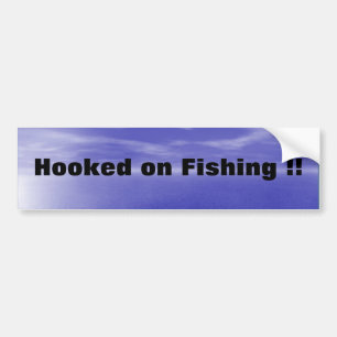 HOOKED ON FISHING BUMPER STICKER