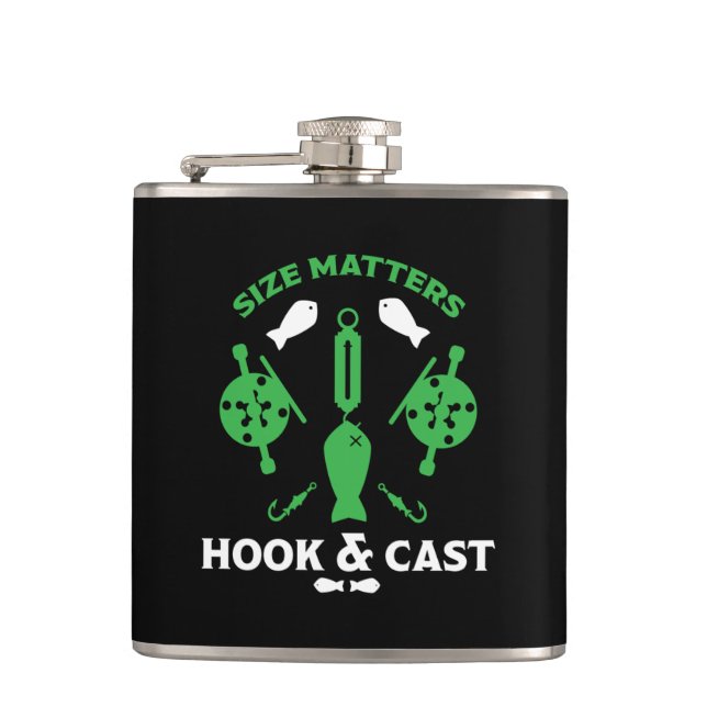 Hooked On Fishing Hip Flask (Front)