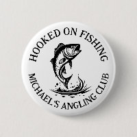 Hooked On Fishing Logo, Personalised Angling Club