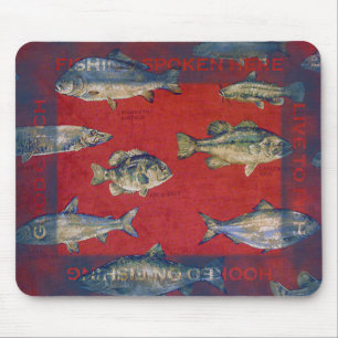 Hooked On Fishing Mouse Pad