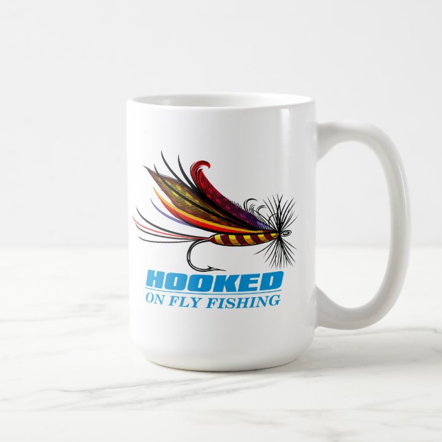 Hooked On Fly Fishing Coffee Mug (Right)