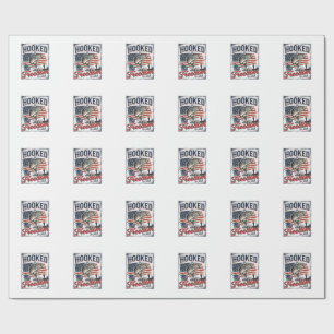 Hooked On Freedom 4th July Fishing Wrapping Paper