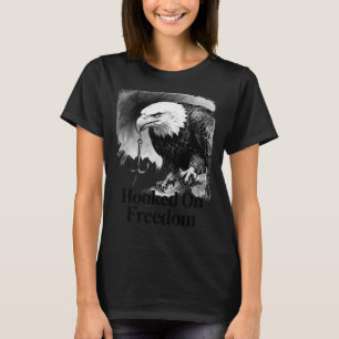 Hooked On Freedom Bald Eagle Art T-Shirt