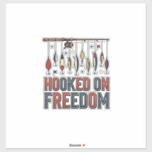 Hooked On Freedom Patriotic Fishing Shirt Design_1
