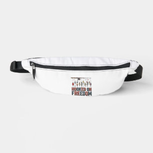 Hooked On Freedom Patriotic Fishing Shirt Design_1 Bum Bags