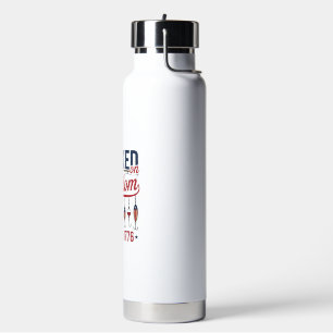 Hooked on Freedom Patriotic Fishing Shirt Design ( Water Bottle