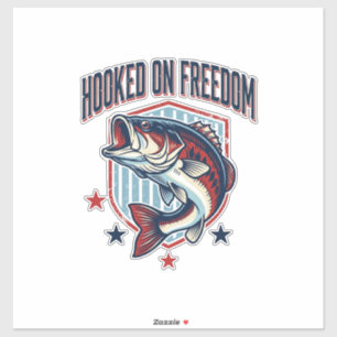 Hooked On Freedom Vintage Bass Fishing Shirt Desig
