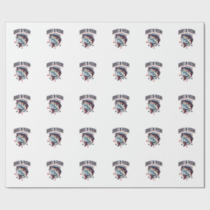 Hooked On Freedom Vintage Bass Fishing Shirt Desig Wrapping Paper
