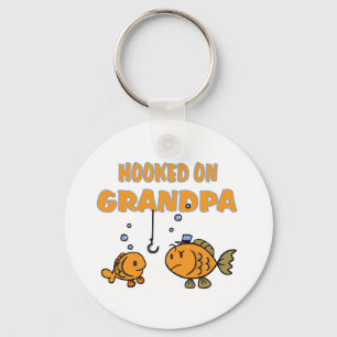 Hooked on Grandpa (fish) Key Ring