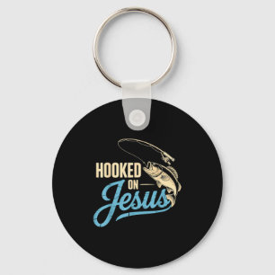 Hooked On Jesus Christian Fishing Key Ring