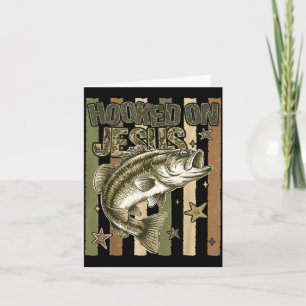 Hooked on jesus fishing design for dads father's card