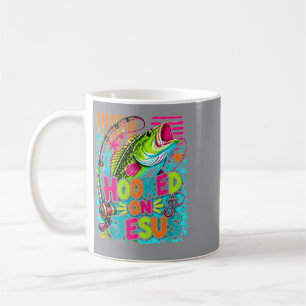 Hooked On Jesus Funny Christian Fishing Fisherman Coffee Mug