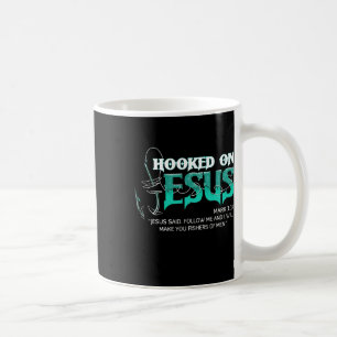 Hooked On Jesus Funny Fishing Coffee Mug