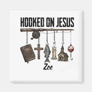 Hooked on Jesus Personalised Magnet