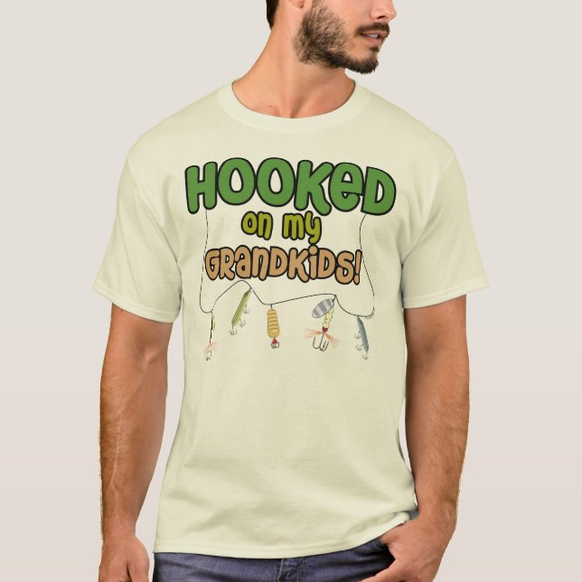HOOKED ON MY GRANDKIDS! T-Shirt (Front)