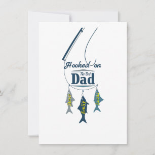 Hooked on the Best Dad   Personalised Fishing Fath Card