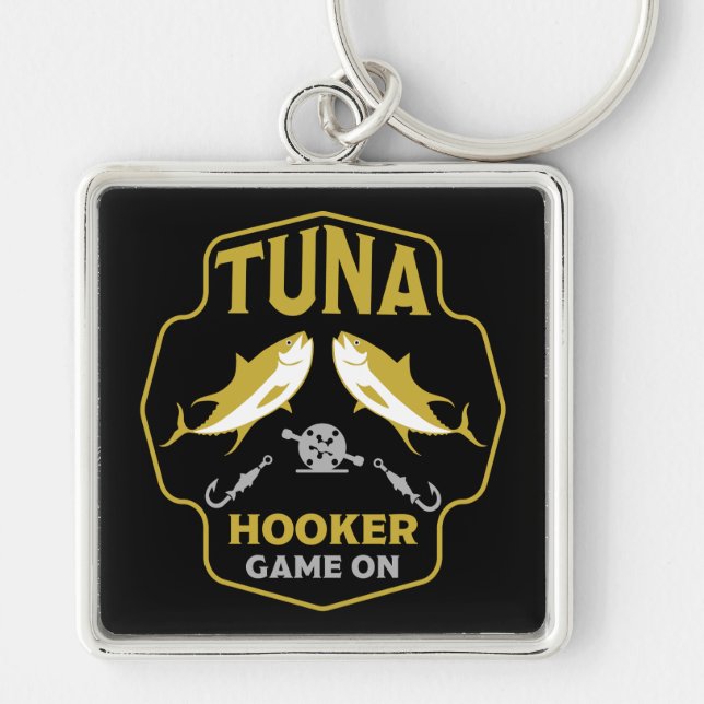 Hooked On Tuna Fishing Key Ring (Front)