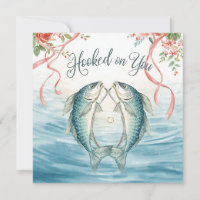 Hooked on you fishing lovers Wedding Watercolor