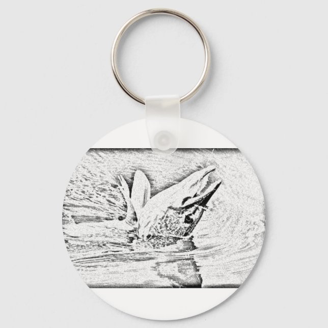 Hooked pike key ring (Front)
