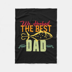 Hooked The Best Dad Fishing Vintage Lure Father Da Fleece Blanket