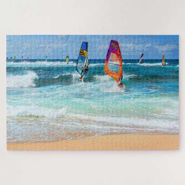 Ho'okipa Windsurfers, North Shore, Maui 1014 pc Jigsaw Puzzle (Horizontal)