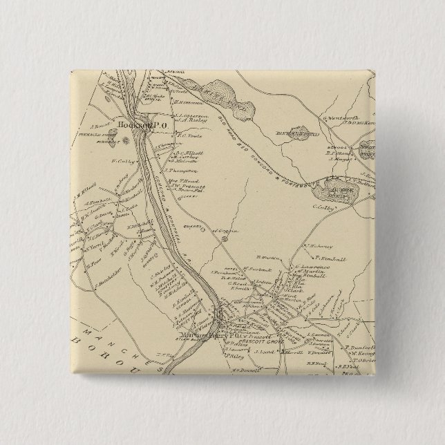 Hooksett, Merrimack Co 15 Cm Square Badge (Front)