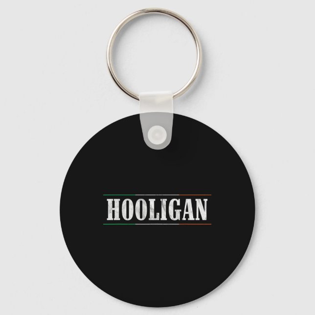 Hooligan - Irish Flag St Patricks Day Funny  Key Ring (Front)