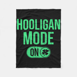 Hooligan Mode On - St Patricks Day Irish Vintage I Fleece Blanket