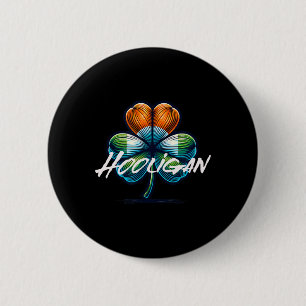Hooligan St Patricks Day Irish Flag 6 Cm Round Badge