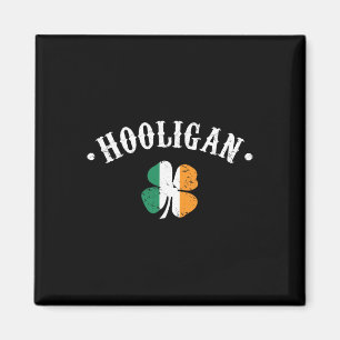 Hooligan St Patricks Day Irish Shamrock Flag Magnet