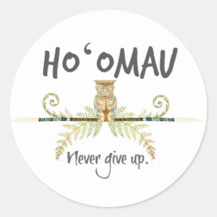 Ho'Omau Tiki Classic Round Sticker