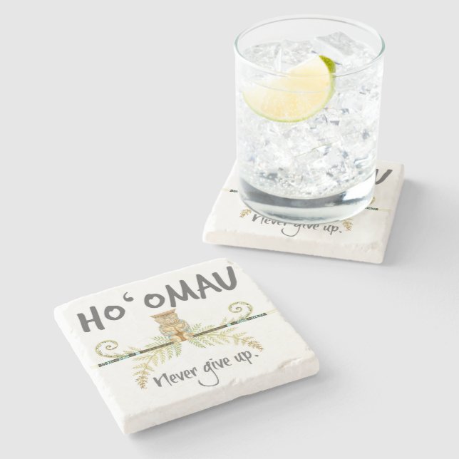 Ho'Omau Tiki Stone Coaster (Side)