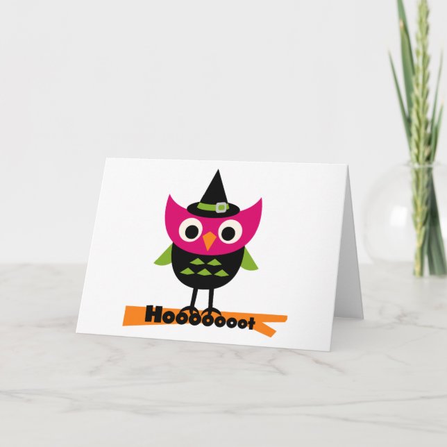 Hooooot Owl Halloween T-shirts and Gifts Card (Front)