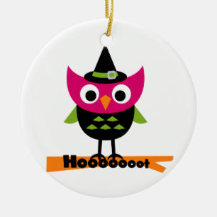 Hooooot Owl Halloween T-shirts and Gifts Ceramic Ornament