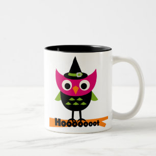 Hooooot Owl Halloween T-shirts and Gifts Two-Tone Coffee Mug