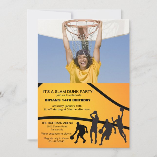 Hoop Game Photo Invitation (Front)