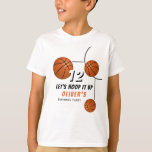 Hoop it up Basketball Ball Sports Kids Birthday T-Shirt<br><div class="desc">Hoop it up Basketball Ball Sports Kids Birthday T-Shirt. The design has a fun text "Let's hoop it up" and basketball balls. Add your name and age. Great for a basketball theme birthday party.</div>