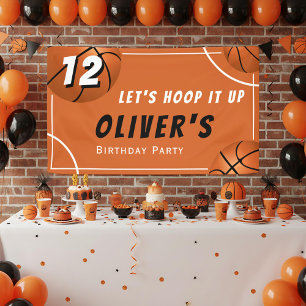 Hoop it up Basketball Sports Kids Birthday Party Banner