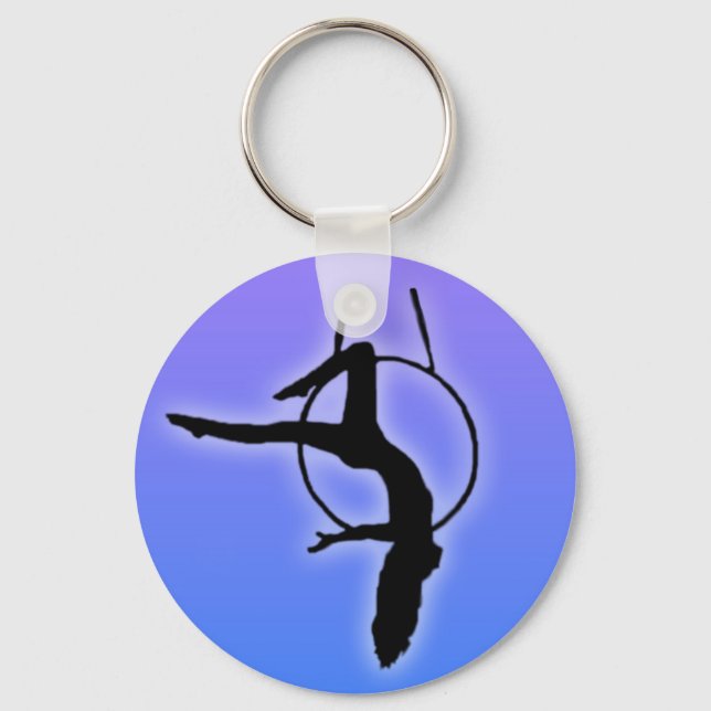 Hoop Lyra Aerialist Dancer Posing on Hoop Key Ring (Front)