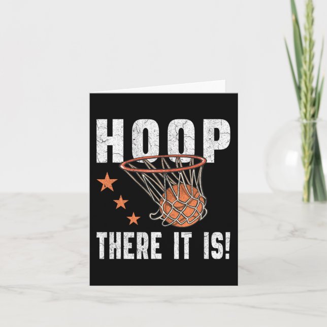 Hoop There It Is! Basketball B-Ball Fan  Card (Front)